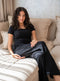 Women summer pajama set Black T-shirt + Pants